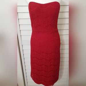 H&M Stapless Red Lace Sexy Dress Size L